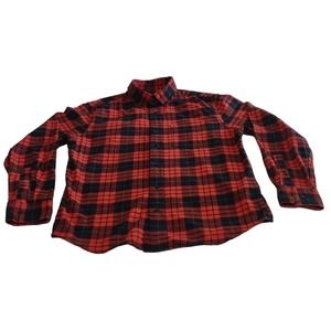 Banana Republic Button Down Flannel Shirt Men's M Black Red Green Plaid Classic